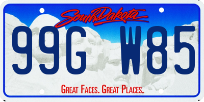 SD license plate 99GW85
