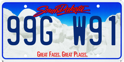 SD license plate 99GW91