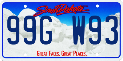 SD license plate 99GW93