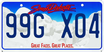 SD license plate 99GX04