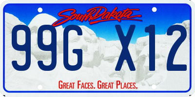 SD license plate 99GX12