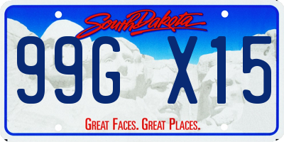 SD license plate 99GX15