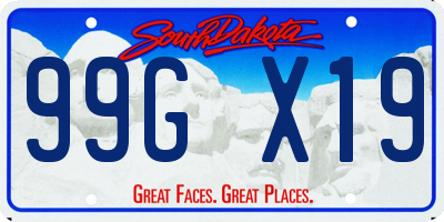 SD license plate 99GX19