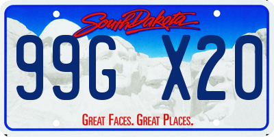 SD license plate 99GX20