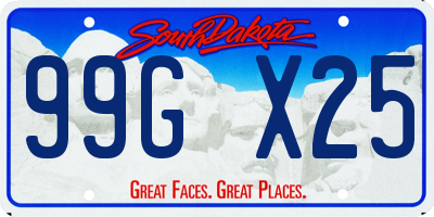 SD license plate 99GX25
