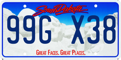 SD license plate 99GX38