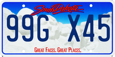 SD license plate 99GX45