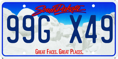 SD license plate 99GX49