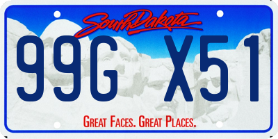 SD license plate 99GX51