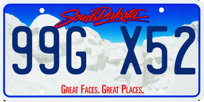 SD license plate 99GX52