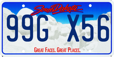 SD license plate 99GX56
