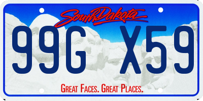 SD license plate 99GX59