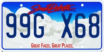 SD license plate 99GX68