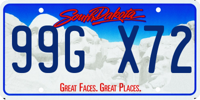 SD license plate 99GX72