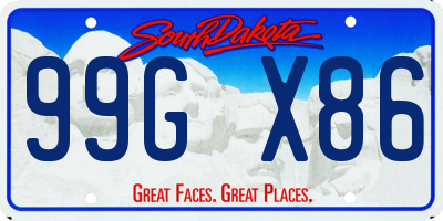 SD license plate 99GX86