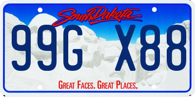 SD license plate 99GX88
