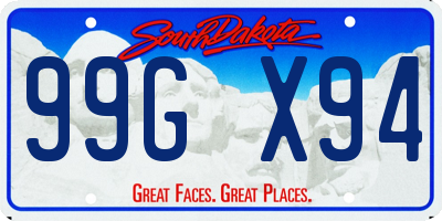 SD license plate 99GX94