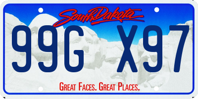 SD license plate 99GX97