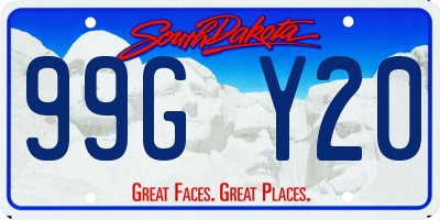 SD license plate 99GY20