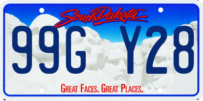 SD license plate 99GY28