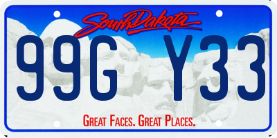 SD license plate 99GY33