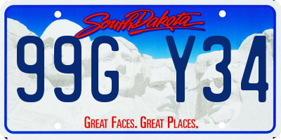 SD license plate 99GY34