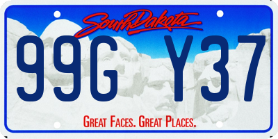 SD license plate 99GY37