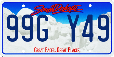 SD license plate 99GY49
