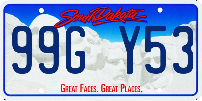 SD license plate 99GY53