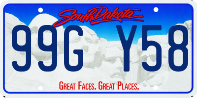 SD license plate 99GY58