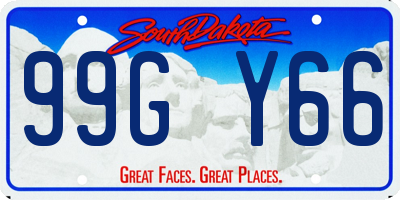 SD license plate 99GY66