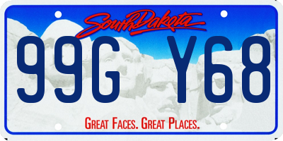 SD license plate 99GY68