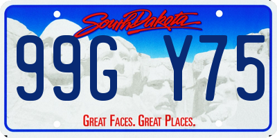 SD license plate 99GY75