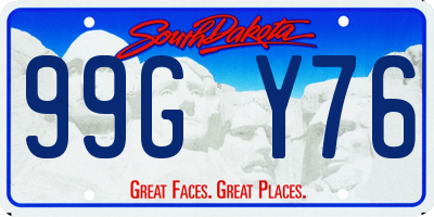 SD license plate 99GY76
