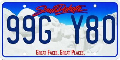 SD license plate 99GY80