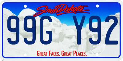 SD license plate 99GY92