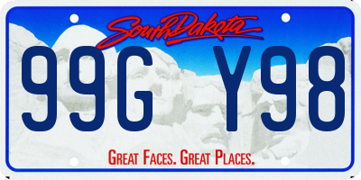 SD license plate 99GY98