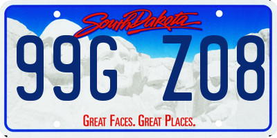 SD license plate 99GZ08