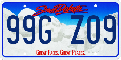SD license plate 99GZ09