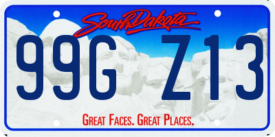 SD license plate 99GZ13