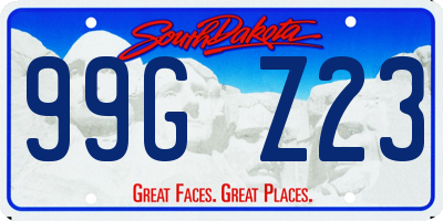 SD license plate 99GZ23