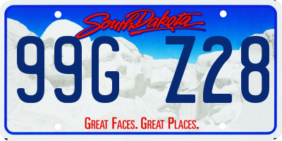 SD license plate 99GZ28