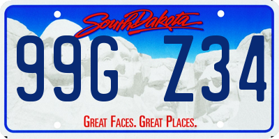 SD license plate 99GZ34