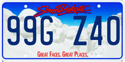 SD license plate 99GZ40