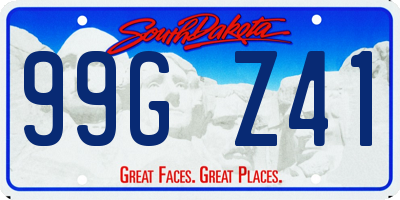 SD license plate 99GZ41