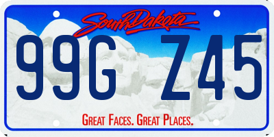 SD license plate 99GZ45