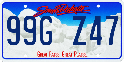 SD license plate 99GZ47