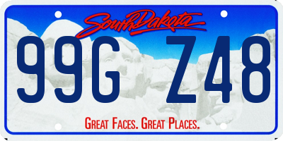 SD license plate 99GZ48