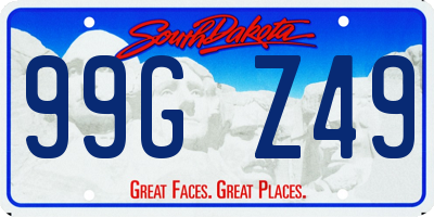 SD license plate 99GZ49