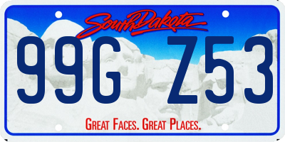 SD license plate 99GZ53